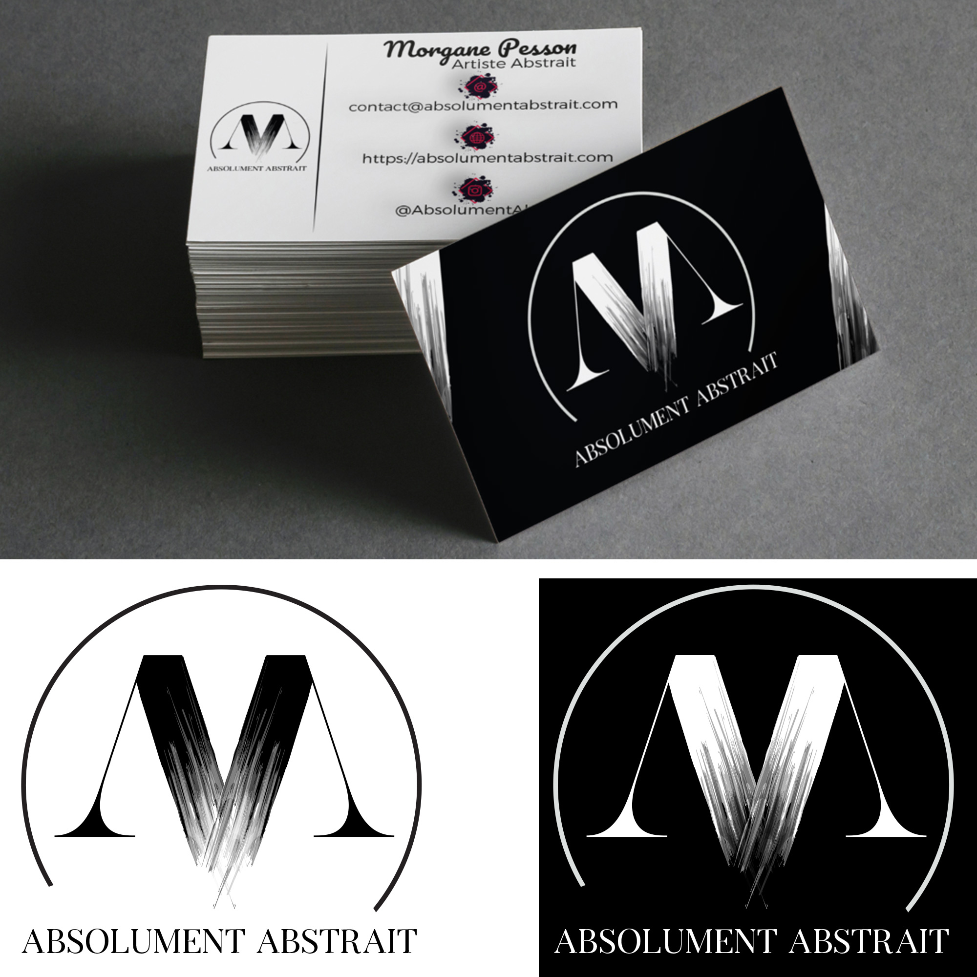 Logo et cartes de visite artiste peintre Absolument Abstrait