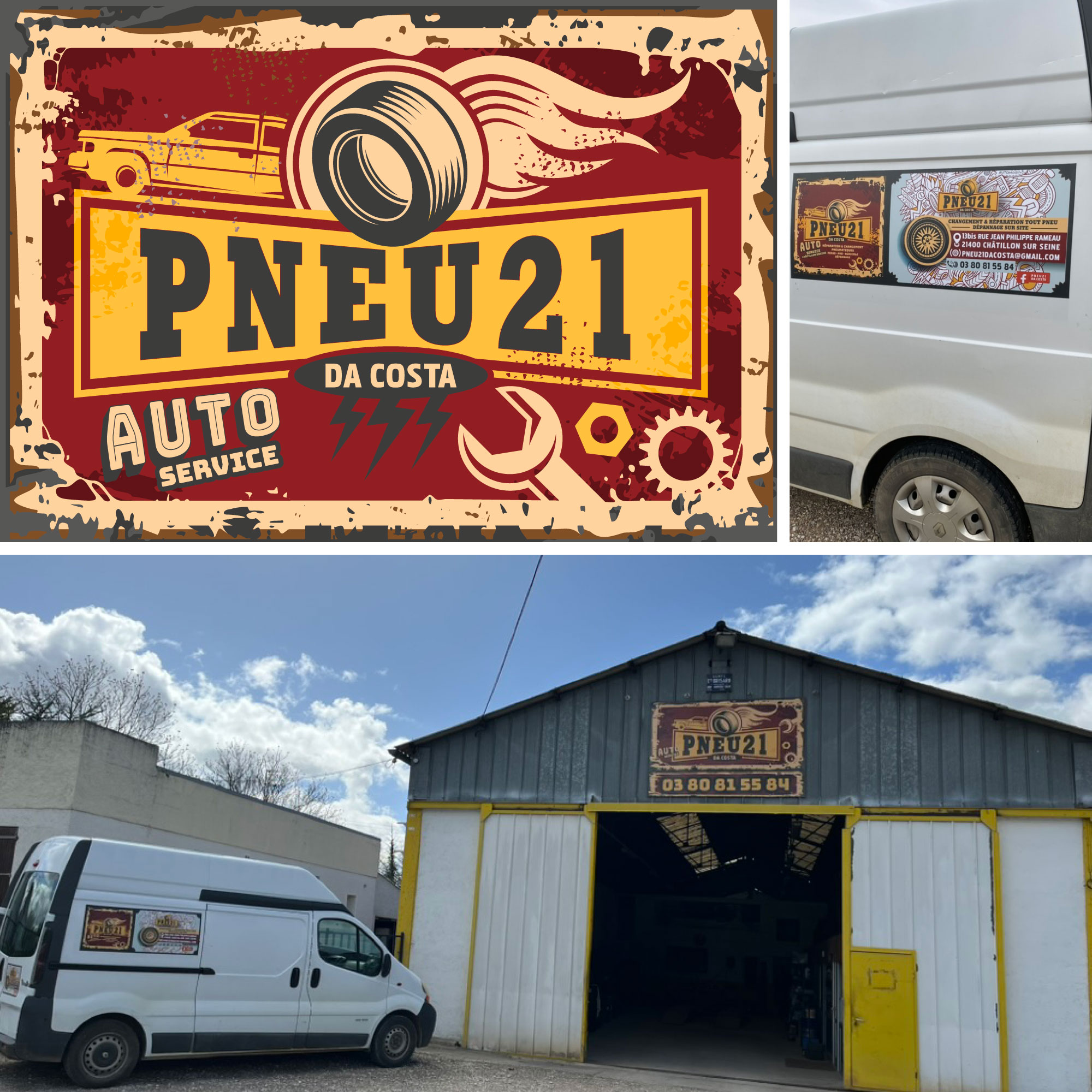 Création identité visuelle Pneu21 Da Costa par Wakoo Webdesign Worker