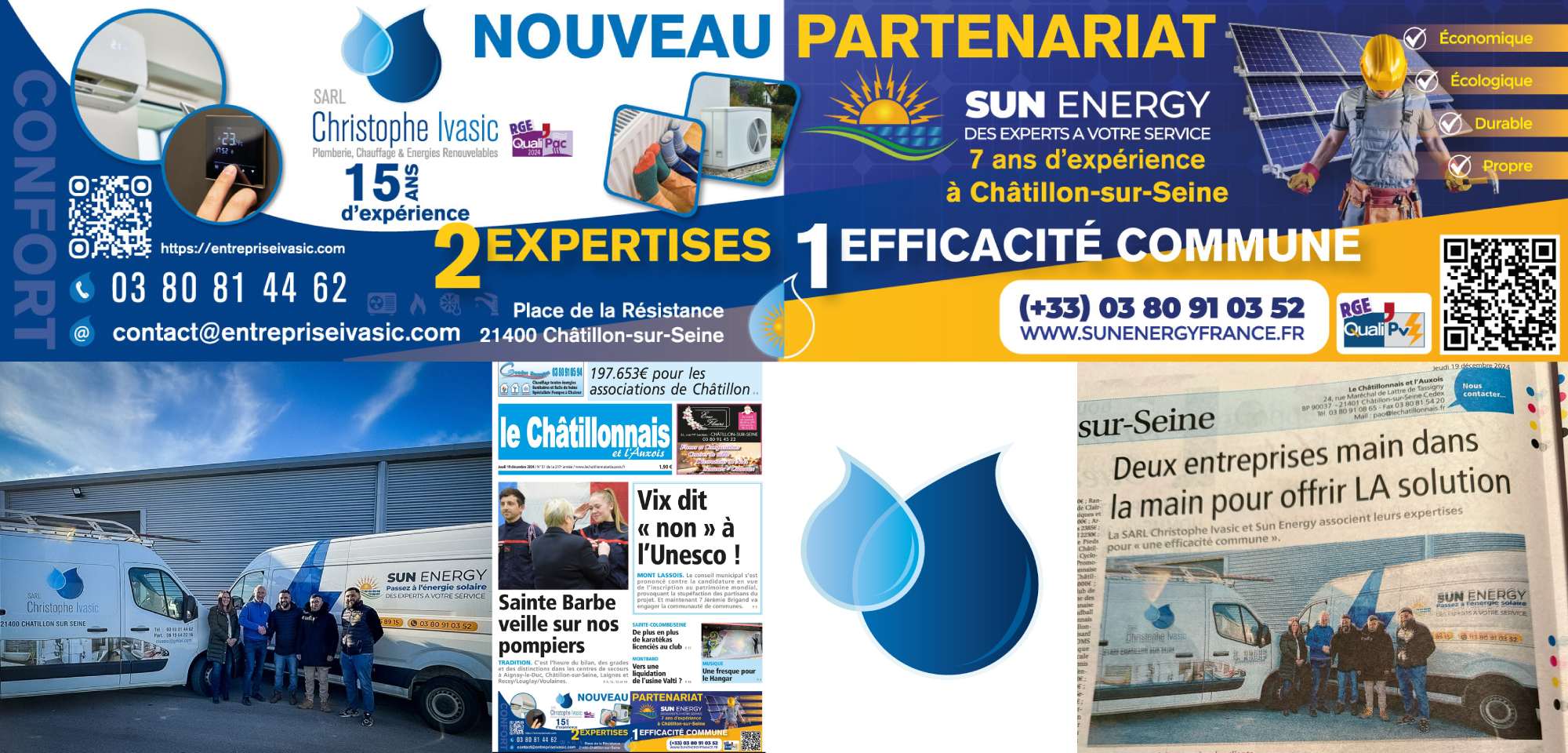 Encart publicitaire journal Le Châtillonnais pour Ivasic